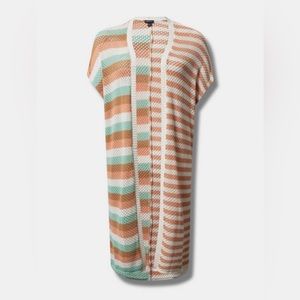 Torrid - Multicolor Striped Duster Sweater Size 5/6